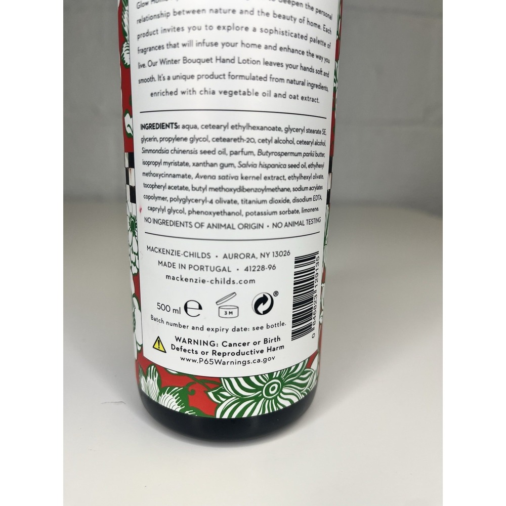 Mackenzie Childs Glow Home Apothecary Winter Bouquet Hand Lotion 16.9 fl oz - Picture 5 of 6
